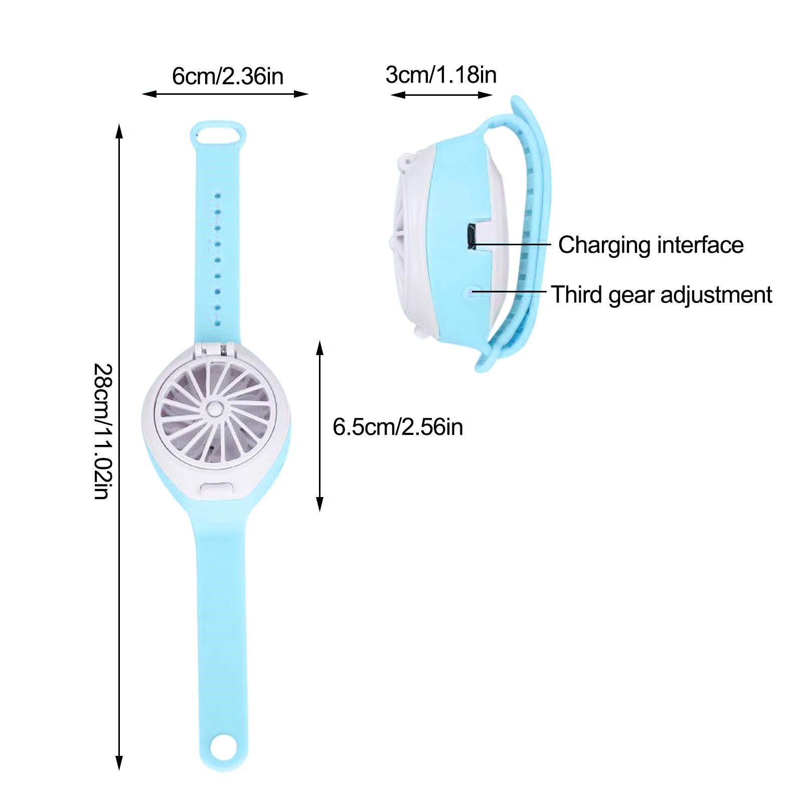 Draagbare Usb Fan Horloge Mini Fan Handheld Ventilator Oplaadbare Cartoon Pols Air Cooling Fans Kids Outdoor Sport Speelgoed