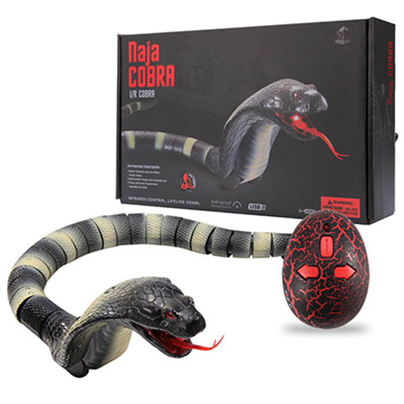 Jouet serpent Cobra De Brinquedo électronique assemblé, animaux De compagnie, télécommande infrarouge, Simulation De serpent à sonnette avec USB