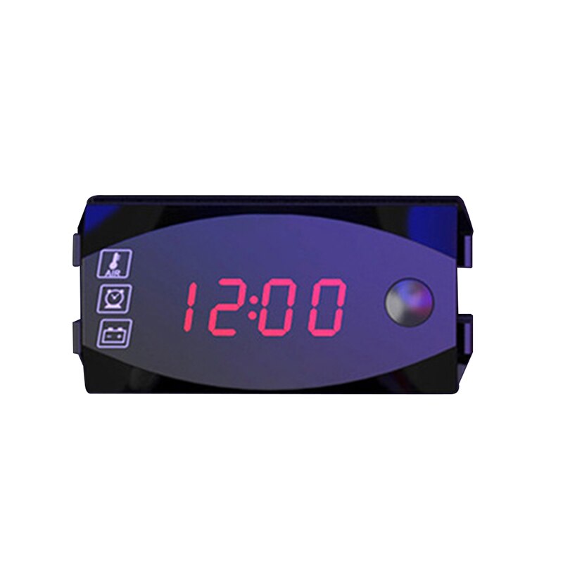 Electronic Watch Thermometer Three-in-one LED 12V Universal Large Screen Digital Display IP67 Waterproof Dust-proof Car Watch: blue