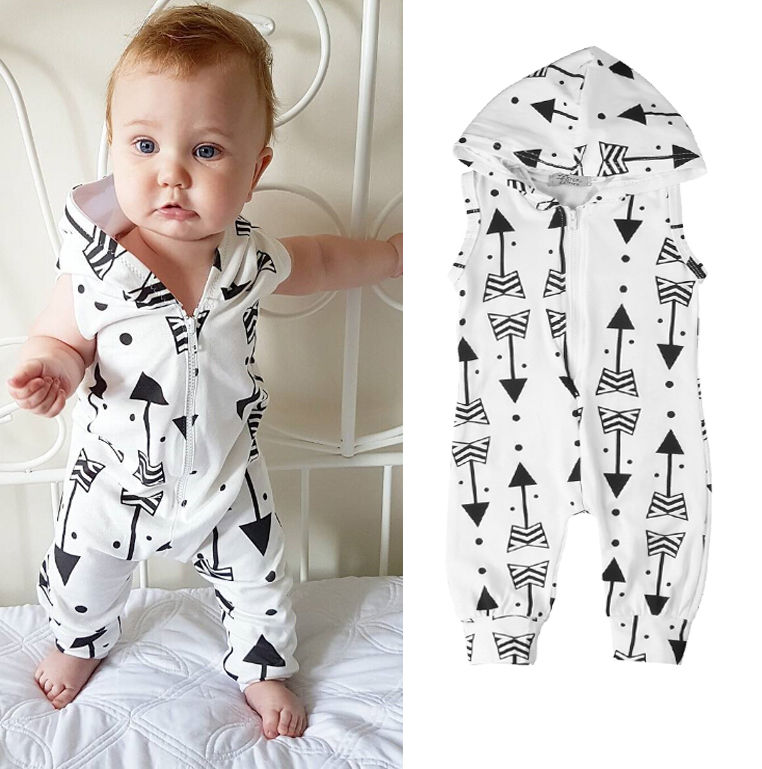 Cute Newborn Infant Baby Boy Girl Kids Cotton Sleeveless Hooded Romper Jumpsuit Summer kids Children Clothes Outfit