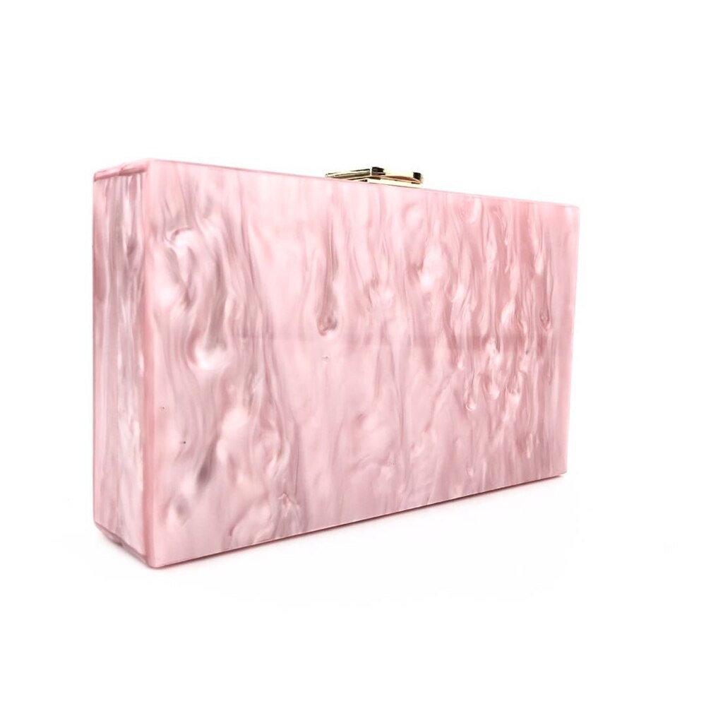 Borsa a tracolla causale borsa da sera in acrilico rosa solido da donna borsa a pochette per ragazze carine borse eleganti da donna borse Prom da sposa