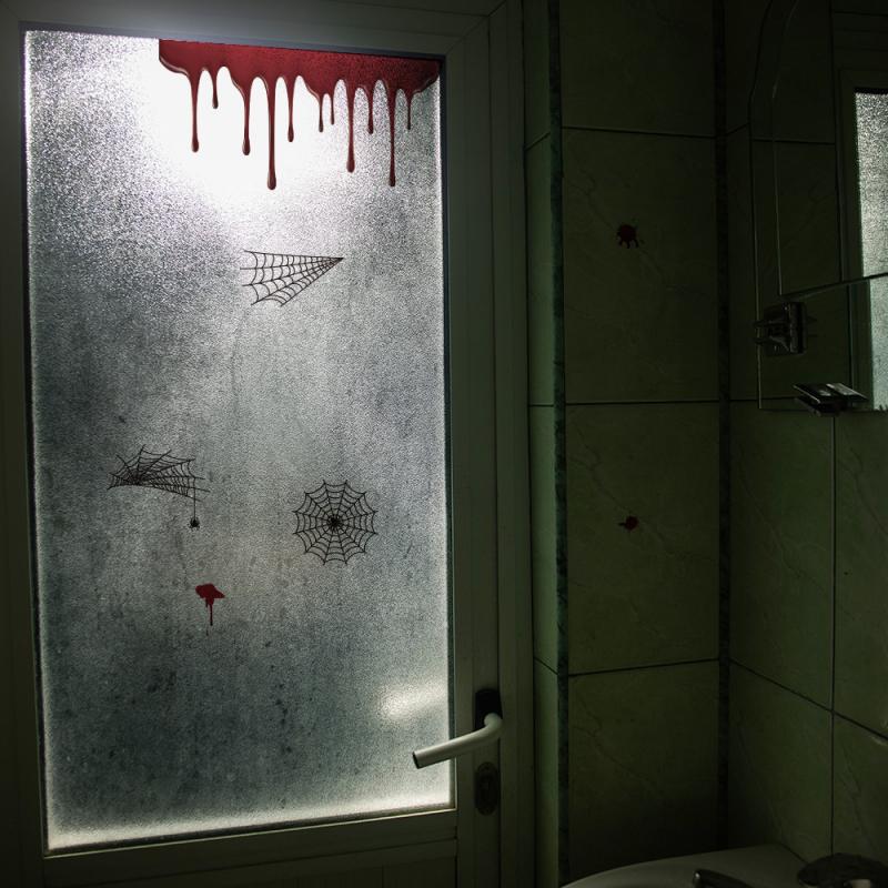 Pegatinas de baño de PVC translúcido para fiestas de Halloween, pegatina de araña para baño, accesorios resistentes al agua para fiestas