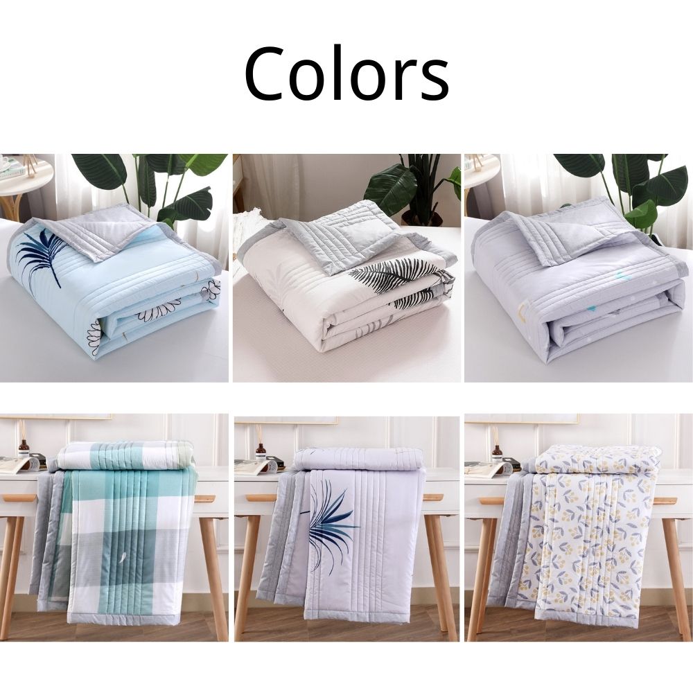 ADOREHOUSE Summer Quilt Air Condition Comforter Thin Double-Sided Print Bedspread Washable Comforter Breathable Quilt Blanket