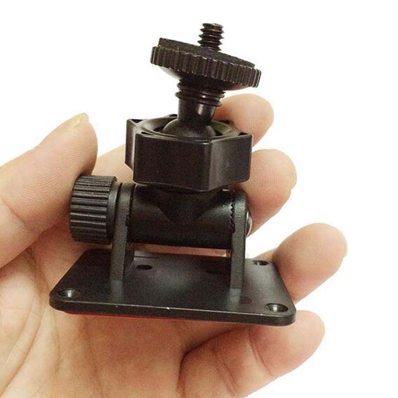 Black 360 Degree Rotating 1/4'' Screw Car Camera Mount 3M Sticker DVR Holders Bracket with Hole