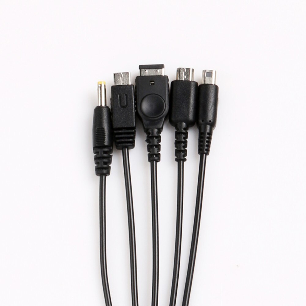 5 in 1 USB Charger Cable Fast Charging Game Accessories USB Charger Cables Black