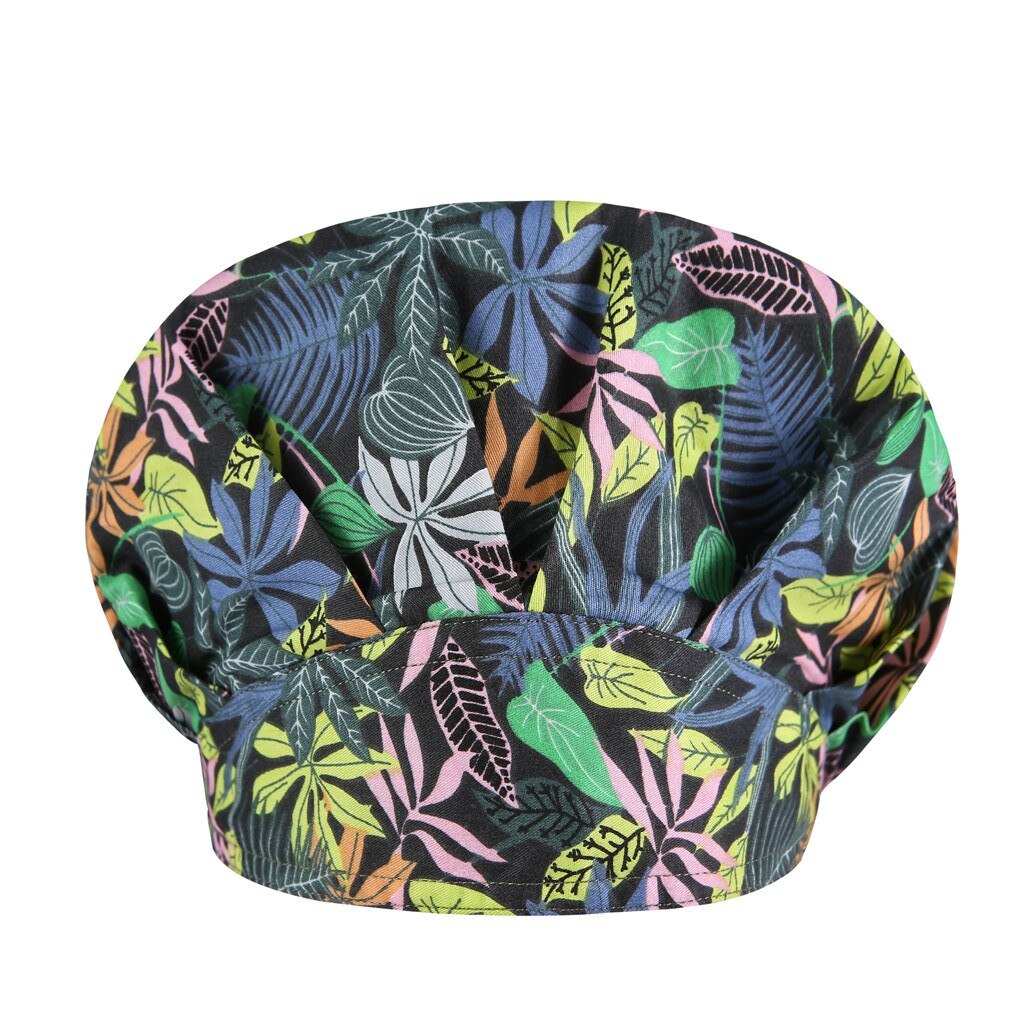Scrub verpleegkundige hoed knopen bedrukte gorros quirurgicos bouffant sanitaire muts met zweetband cartoon print verpleegkundige mutsen scrub muts: En
