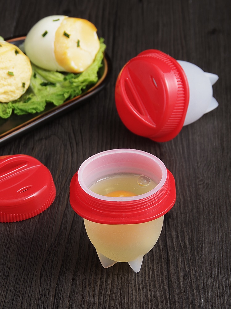 Accesorios de cocina, molde de silicona para huevos al vapor, lote de 6 unidades, utensilios para el hogar para huevos hervidos, utensilios para pelar huevos