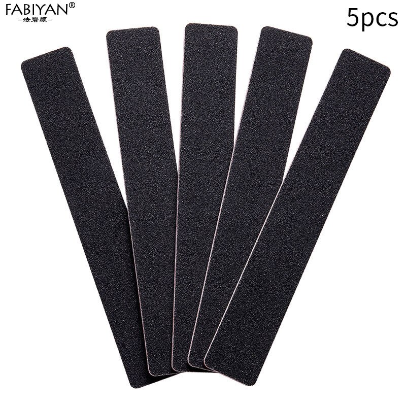 5Pcs/10 Stks/partij Nagelvijl Schuren Buffer Schuurpapier Uv Gel Polijstmachine Black Double Side Slijpen Polijsten Manicure Pedicure tool: 5PCs Rectangle