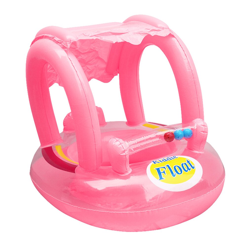 Baby Zwemmen Ring Opblaasbare Zwembad Float Cirkel Met Zonnescherm Veilig Baby Zwemmen Ring Met Luifel Kinderzitje: Roze