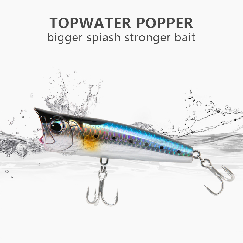 LETOYO Topwater popper 8.5-30g galleggiante musica rock pop Esche dure artificiali per esca da pesca al luccio persico spigola