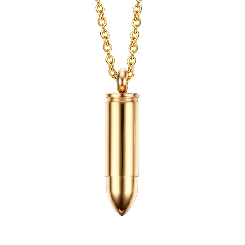 Vnox Hohl Punkt Kugel Anhänger Für Männer Frauen Hand Poliert Edelstahl Feuerbestattung Urne Halsketten Tough Mann Lässig Collier: gold color / 60cm 24inch