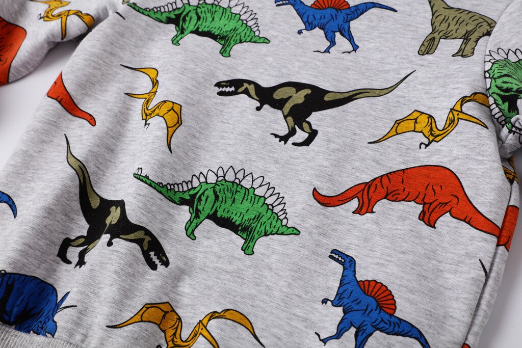 2-7years Autumn Infant Children Kid Boy Cartoon Dinosaur T-shirt Tops Shirts For Little Kids Casual Pullover Sweatshirt#50