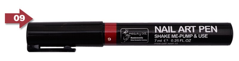 Bolígrafos pintados en 3D, herramientas de Arte de uñas, 16 colores, decoraciones, pinceles para uñas: Multicolor