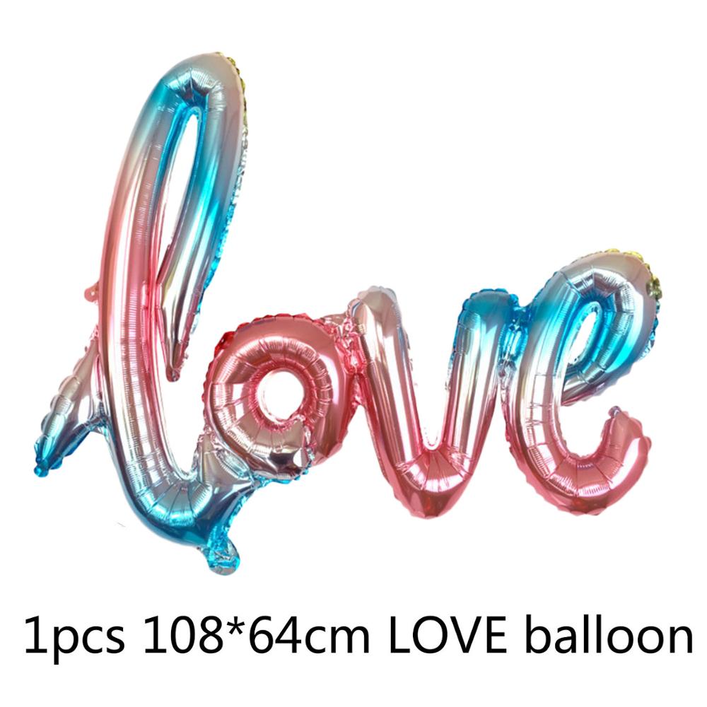 Rose Gold Valentijnsdag Ballonnen Set Siamese Liefde Letters Folie Ballon Verjaardag Wedding Anniversary Party Decoratie Benodigdheden 8D: NO.9