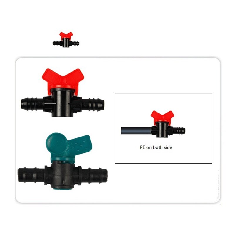 5pcs 16-Kinds Drip Irrigation Tape Ball Valves 1/2" Thread 16mm 20mm 25mm Barbed Connectors Trickle Irrigation Water Pipe Valve