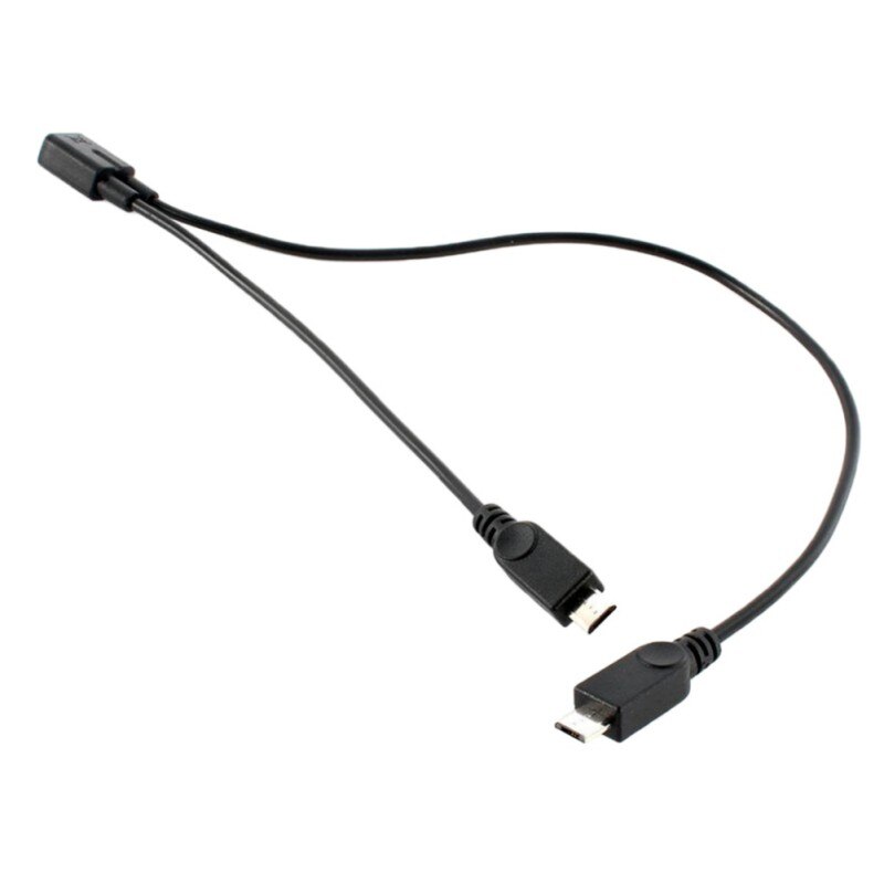 For Phone Sync Data Cable Micro USB 2.0 Splitter Y 1 Female To 2 Male Data Charge Cable Extension Cord