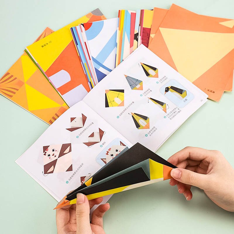 Multicolore fai da te fatti a mano interazione genitore-figlio 14X14CM manuale di carta Origami divertenti Souptoys 50 fogli/pacco giocattolo di educazione precoce