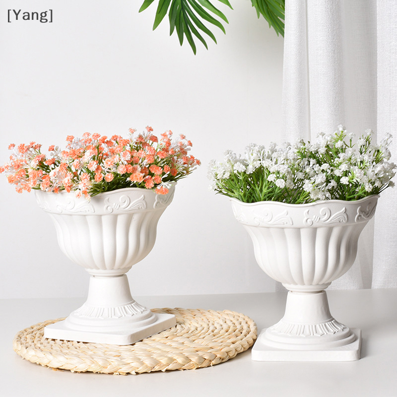 Large Outdoor Planter Roman Column Flower Pot Planting Pots Balcony Household White Plastic Porch Decor Flowerpot