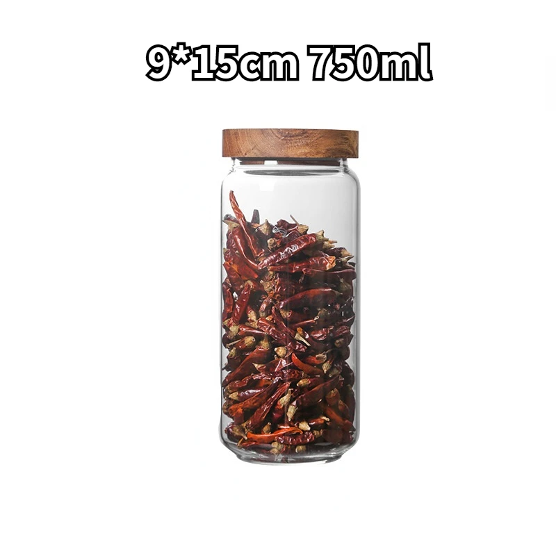 Frascos de armazenamento de vidro pequenos com tampas herméticas, recipiente de café com tampa de madeira, recipiente de despensa de vidro para feijão, arroz, açúcar, 1 peça: YELLOW