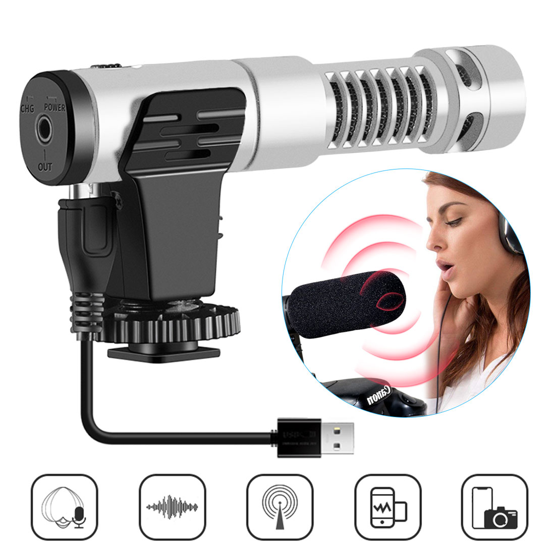 3.5mm Stereo Camera Microphone VLOG Photography Interview Digital Video Recording Microphone For phone Camera VLOG