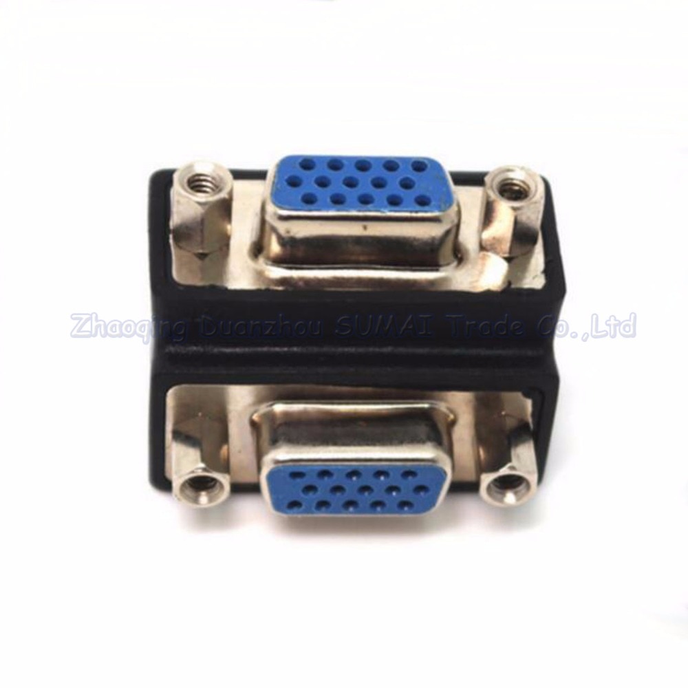 VGA adapter Female to female 90 degree 15P to 15P VGA to VGA Conversion connector
