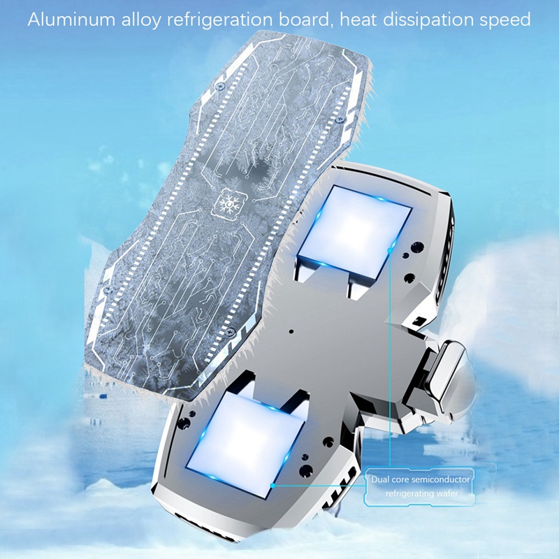 Temperatuur Aanpassing Mobiele Telefoon Radiator + Mobiele Game Vinger Babybedjes Dual Fan Halfgeleider Radiator Koelventilator