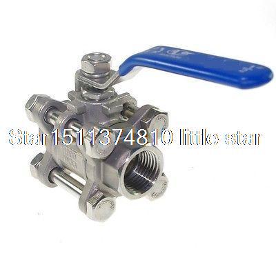 1PCS DN25 G1" Female 3-Piece Full Ports 304 Stainless Steel Ball Valve