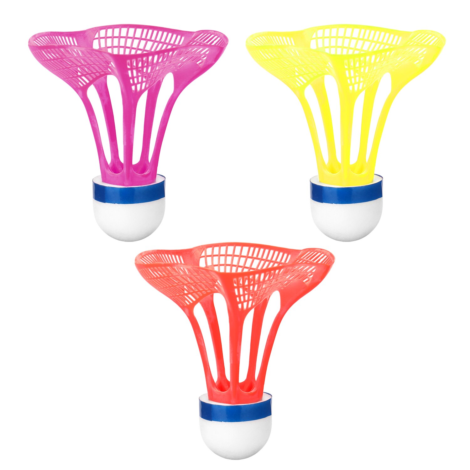 3 stk/pakke udendørs badminton airshuttle plastik nylonbold til træning 3 stk fjer fjerfugl birdies modstand mod vind