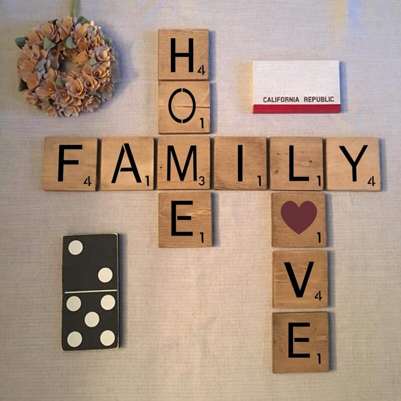 26 Pcs Herbruikbare Scrabble Letters Alfabetten Stencils Tekening Schilderen Templates Voor Diy Craft Home Wanddecoratie
