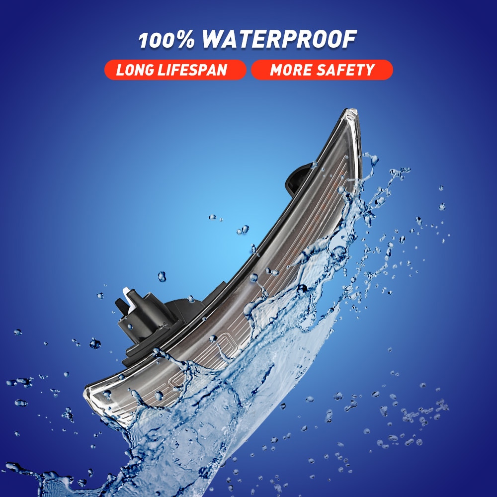 2 stuks Voor Ford Focus Dynamische Richtingaanwijzer Blinker Repeater Licht LED Side Wing Achteruitkijkspiegel indicator