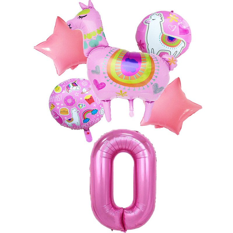 Cartoon Animal Alpaca Aluminium Foil Balloon Set cartoon animal llama balloons decoration Birthday Wedding favors balloons: Olive