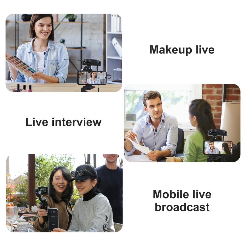XTUGA Wireless Lavalier Microphone Camera Mic with Mini Rechargeable Receiver for Phones SLR Cameras Interview Live Recording
