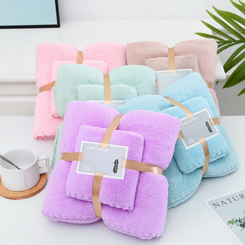 Bath Towel Set Friendly To Skin Ultra Soft Thickened Hair Drying Towel Superior Absorbency Dense Cotton Shower Towel