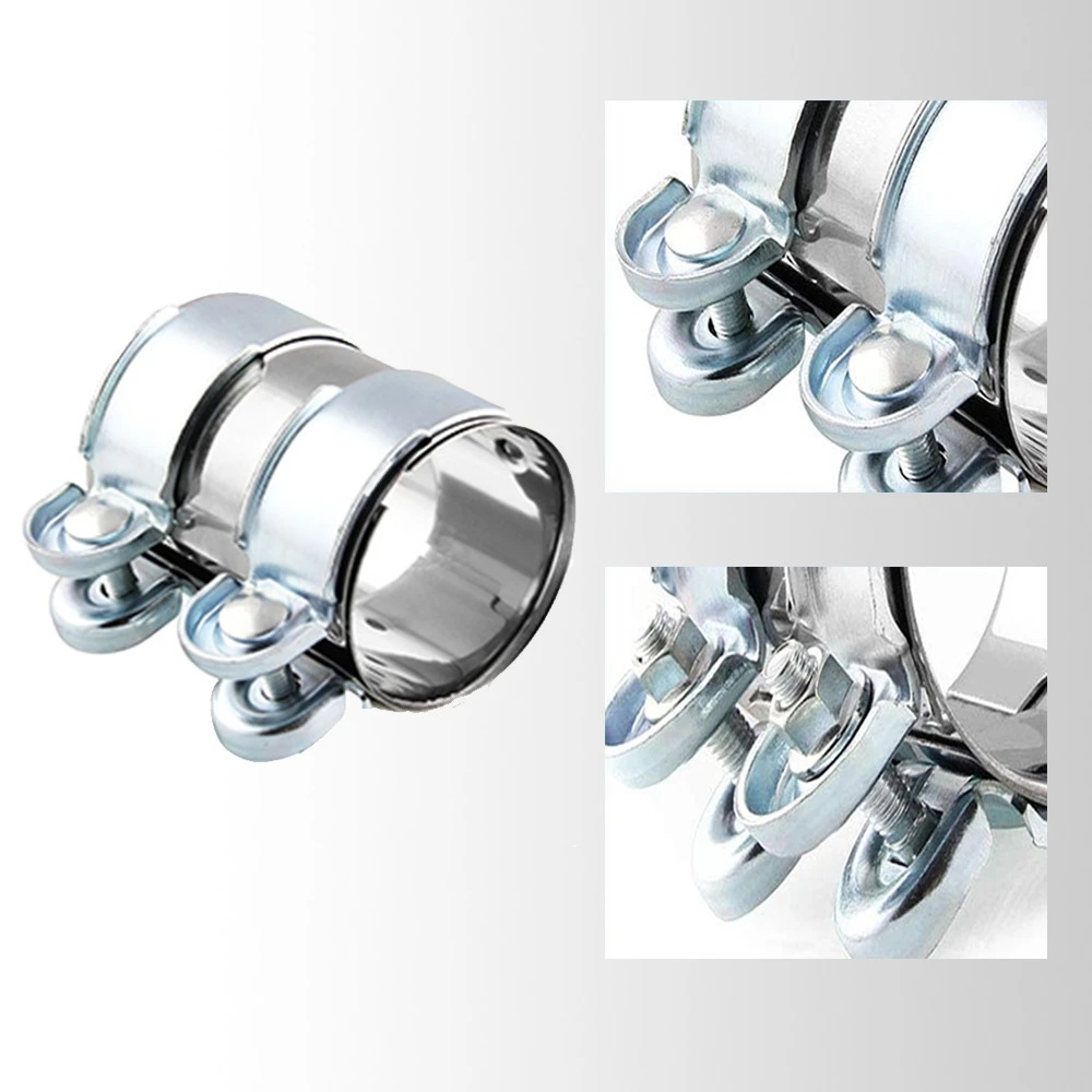 Abrazadera de escape Turbo de acero inoxidable, silenciador duradero a presión, manguera de tubo de escape, piezas automotrices duraderas, 45mm, 50mm, 60mm, 1 ud.