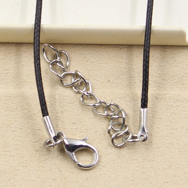 Mode Tibetaans Zilveren Kleur Hanger Uil Ketting Choker Charm Zwart Lederen Koord Fabriek Prijs Handgemaakte Sieraden