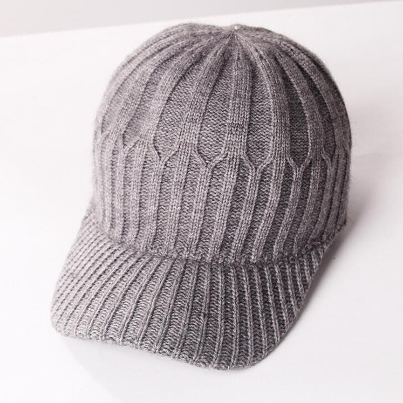 ¡Novedad de ! Gorro de béisbol de invierno de de punto cálido y grueso para hombre y mujer H35