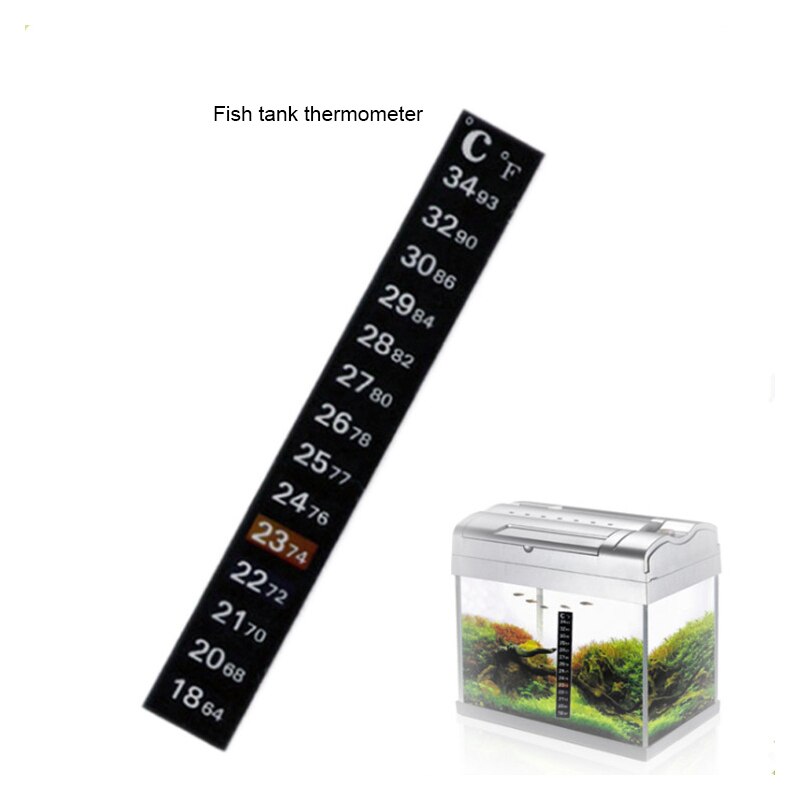 1-5pcs Aquarium Fish Tank Thermometers Strip Stick-on Discolor Thermometer Temperature Sticker Adhesive Sticky Dual Scale 18-34