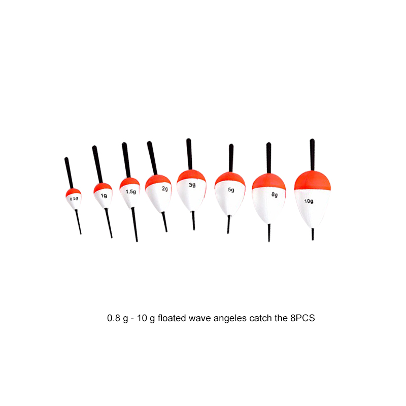 15/10/8/6 stk / sett eps fiskeflåter sett 0.8g-60g sjøfisk flyte med pinner pesca fiskeutstyr tilbehør: 8 stk
