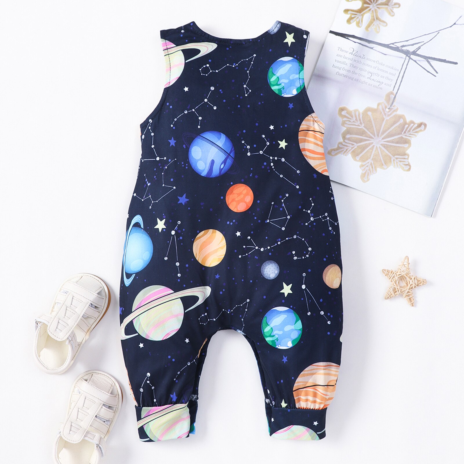 Citgeett Sommer Kleinkind Baby Jungen Mädchen Ärmellose Gesamt Karikatur drucken Strampler lässig Kleidung