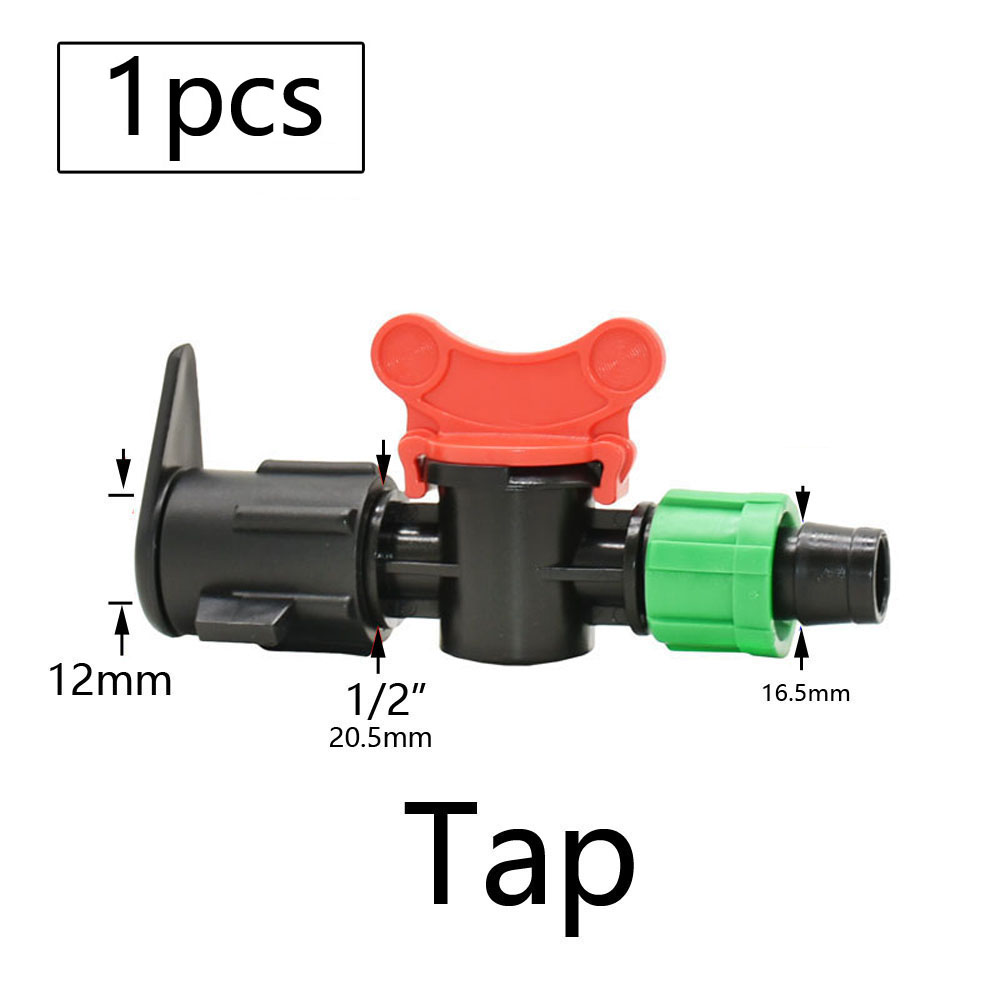 16mm Micro Irrigation Drip Tape Connectors Tee Repair Elbow End Plug Tap Fittings Locked Hose Joints Greenhouse Coupler