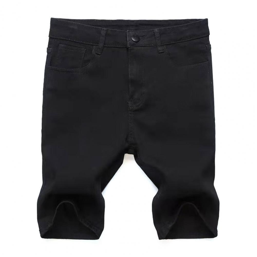 Mannen Ripped Korte Jeans Katoen Shorts Ademend Denim Shorts Mannen Jeans Vernietigd Hole Skinny Korte Jean Homme Pantalones Hombre: Black / 3XL