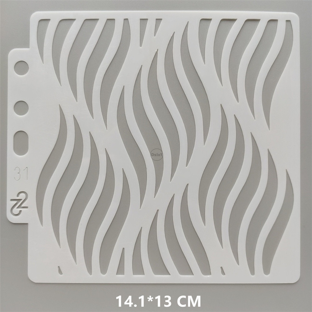 (26 stilarter) geometri grafik stencils maling prægning gør-det-selv scrapbooking materiale kort skabeloner papir album håndværk: Lavendel