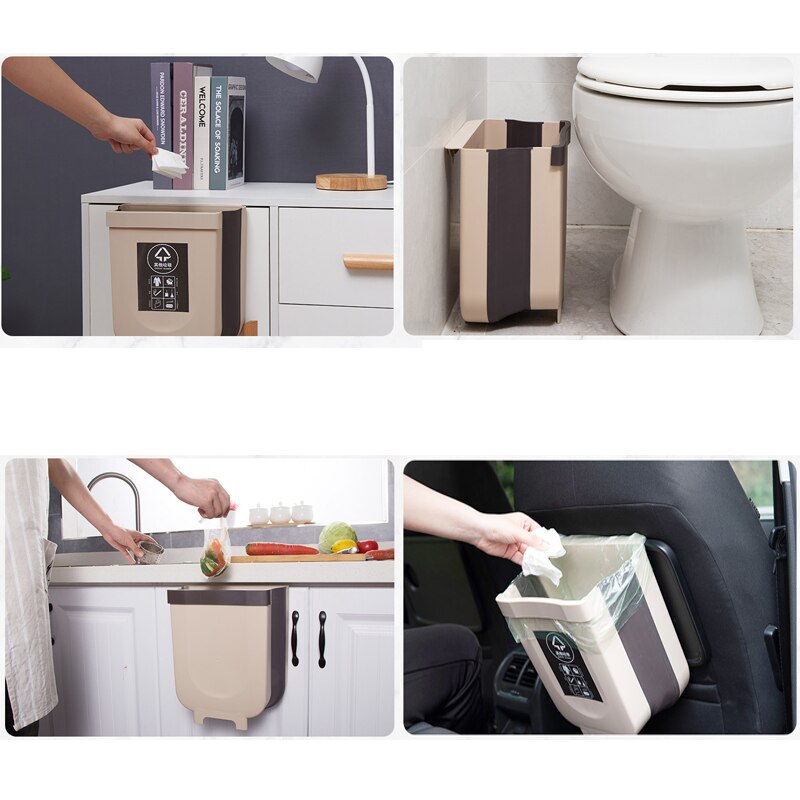 Hangende afvalbak aan de muur gemonteerde opvouwbare keukenkastdeur hangende afvalbak poubelle de cuisine voor keuken slaapkamer toilet