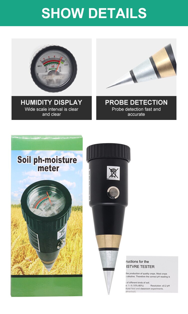 ZD-05 Soil PH&amp;Moisture Meter CE Certified Soil Temperature Humidity Sensor Electric Conductivity Soil Moisture Meter Sensor