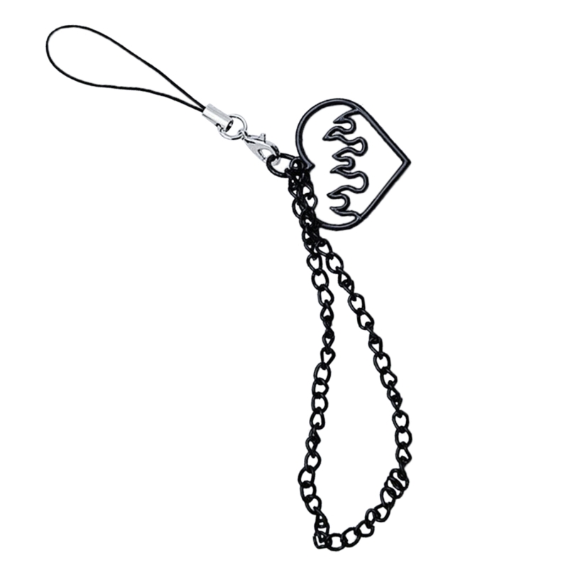 Colgante gótico Y2K para teléfono Kawaii-llavero para bolso accesorio bonito para mujer: Negro