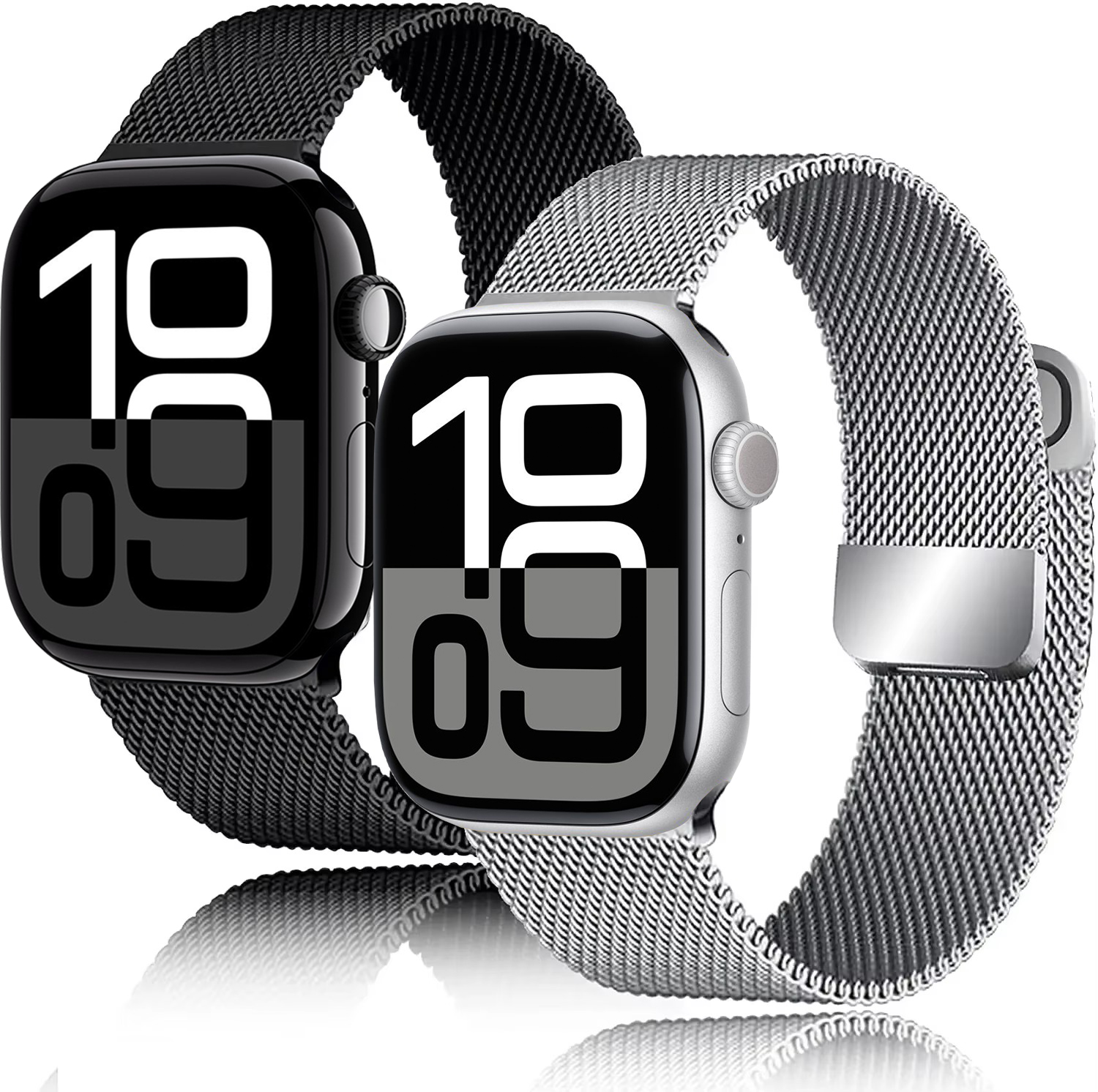 Correa milanesa para Apple Watch Ultra2 49mm 10 9 8 7 46mm 45mm 41mm 6 5 4 SE 44mm 40mm Metal magnético doble sección IWatch 3 42mm