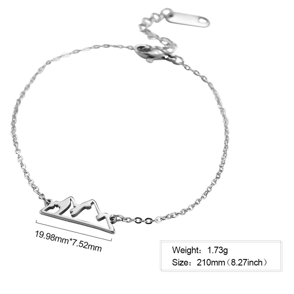 Skyrim Nette Berg Charme Armband Frauen Mädchen Edelstahl Einstellbare Kette Link Armbänder Pulsera Schmuck 2022: Steel Color