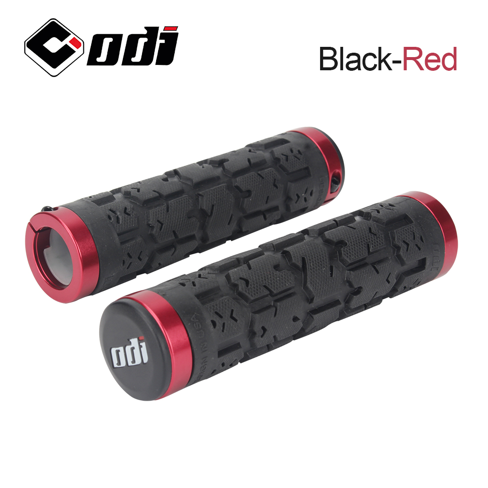 ODI RG01 Bicycle Handlebar Grips Rogue Lock-on Anti-Slip Shock Absorption Handle Cover Double Locking for MTB/Road Bike Parts: Red