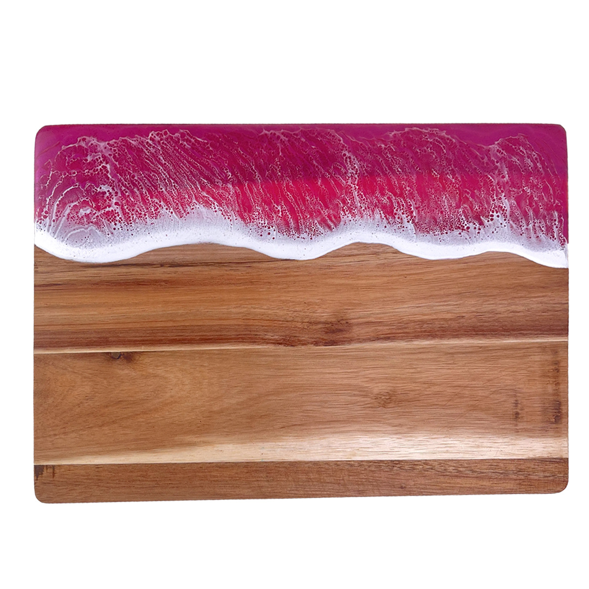Acacia Wood Cutting Board Resin Blue Wave Pattern for Kitchen acacia wood epoxy resin cutting board cheese board Challah board: PURPLE