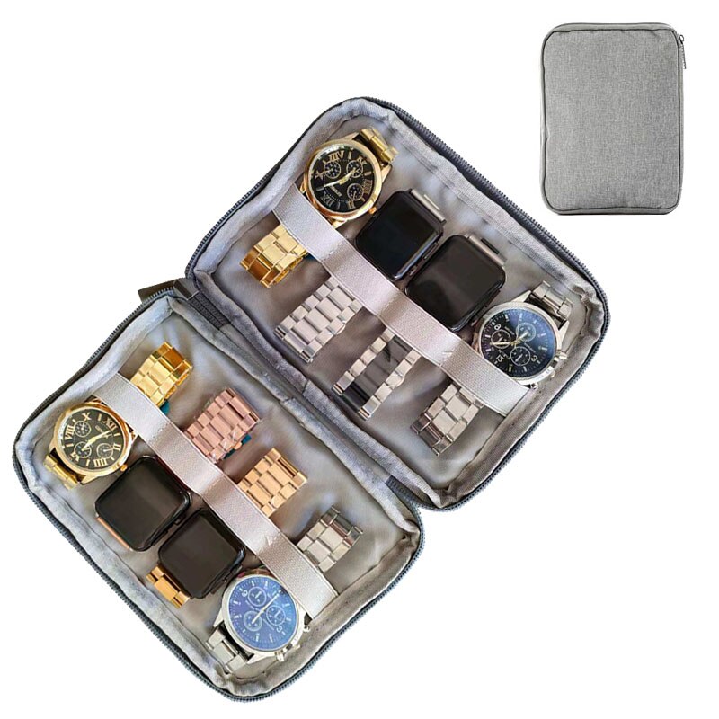 Wasserdichte tragbare Box Uhrenhalter Organizer Aufbewahrung für Männer Frauen Smartwatch-Boxen für Apple Watch Armband Aufbewahrungsbox Uhren: Grey